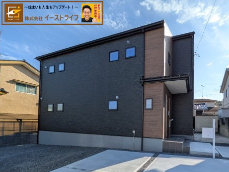 【新築戸建】　いわき市若葉台1丁目第2　限定1棟　長期優良住宅の外観|北西側（玄関側）外観写真