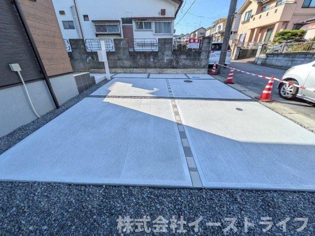 【新築戸建】　いわき市若葉台1丁目第2　限定1棟　長期優良住宅の駐車場|カースペースです。4台駐車可能（車種による）