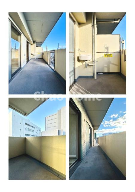 ダイアパレスアビエント亀戸のバルコニー|バルコニー×3・メインバルコニーには外水栓が付いています