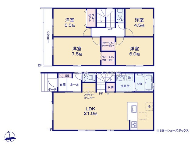 【間取り】 | 一宮市木曽川町黒田字北野黒144-1『仲介料無料』新築戸建て | 3号棟