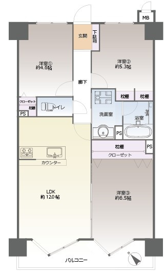 【間取り】 | 三愛シティライフ香椎☆仲介手数料無料☆