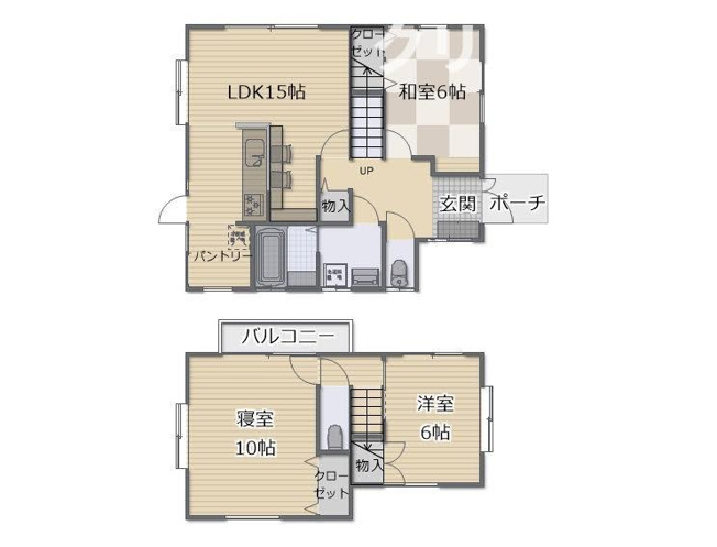 【間取り】 | 吉岡町北下　中古住宅