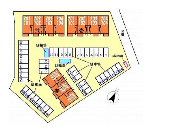 プロムナード弐番館の区画図