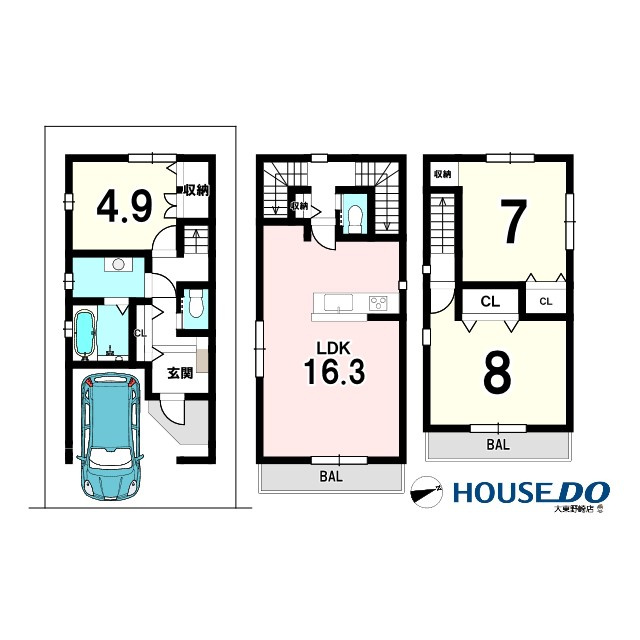 売土地　大東市南津の辺町（建築条件付き更地）の参考プラン|参考プラン図