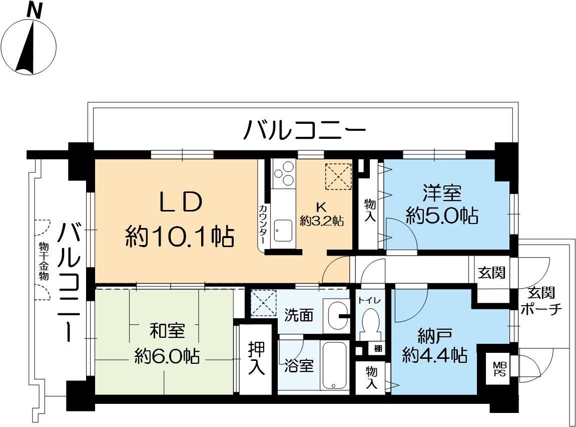 シオン西岡本の間取り|62.76㎡　2SLDK