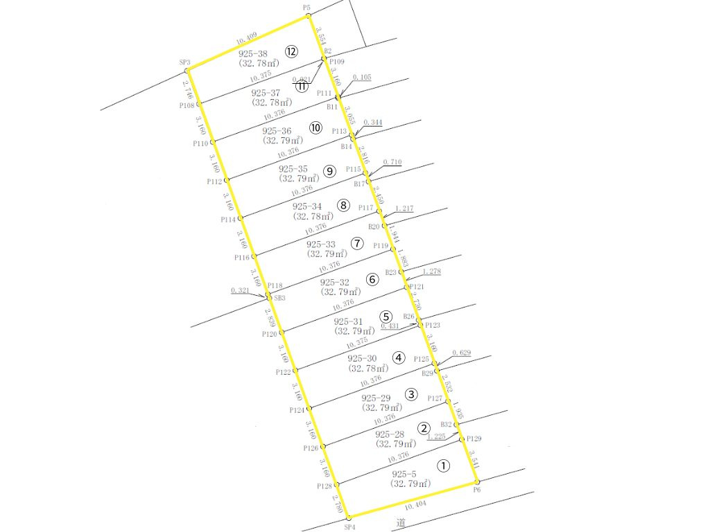 ４８．５倍　軍用地　(航空自衛隊那覇基地)の区画図
