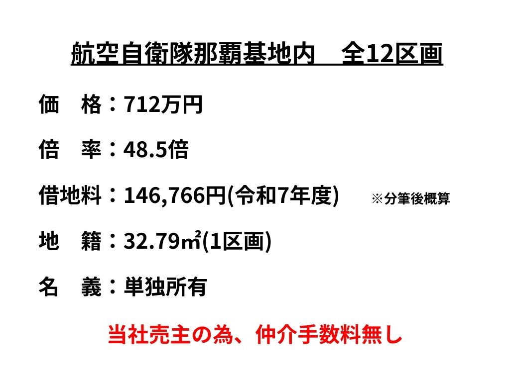 ４８．５倍　軍用地　(航空自衛隊那覇基地)