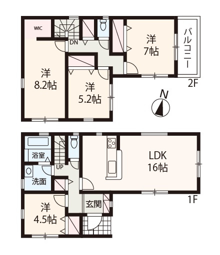 【間取り】 | Livele Garden.S堺市東区大美野6期　1号棟 | ファミリー世帯に嬉しい4LDKの間取り！カースペース1台分有り(車種による)。
