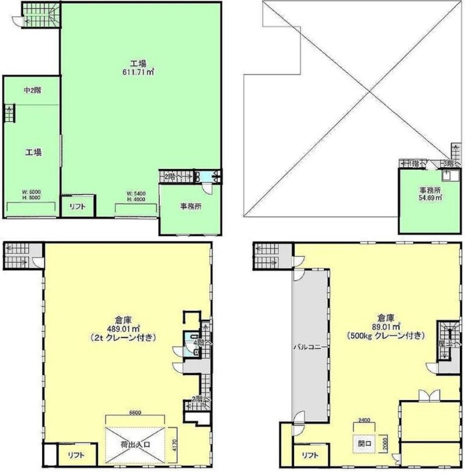 東大阪市楠根2丁目貸工場倉庫209万円の区画図