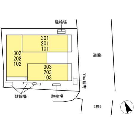 川崎市多摩区菅北浦１丁目のアパートの区画図