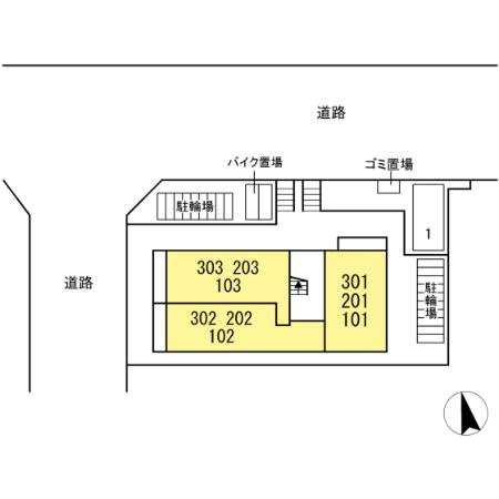 稲城市大丸のアパートの区画図