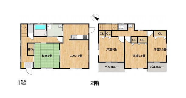 鴻巣市宮地　中古戸建の間取り|鴻巣市宮地　中古戸建、4LDK、土地面積173.25m2、建物面積111.78m2
