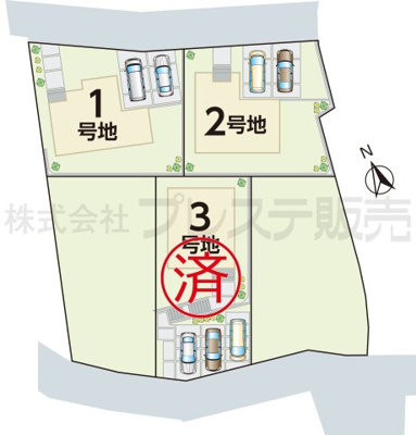【区画図】 | 奈良市西大寺新池町の新築一戸建 全３区画 | 全体区画図