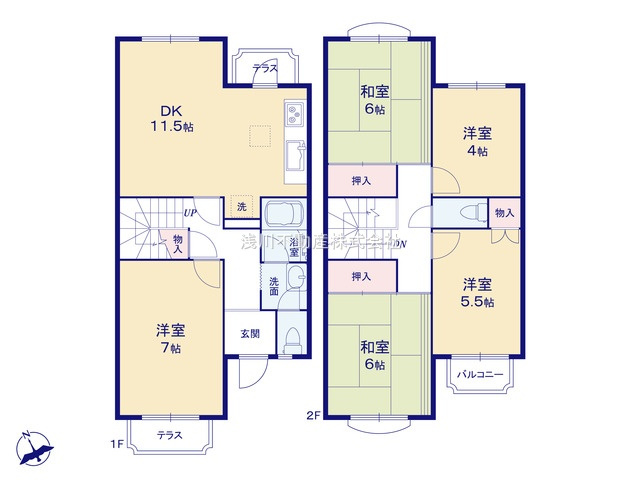 グリーンヒル寺田１５５号棟の間取り|～南向き5DK　メゾネットタイプで空間にゆとりのある間取り～