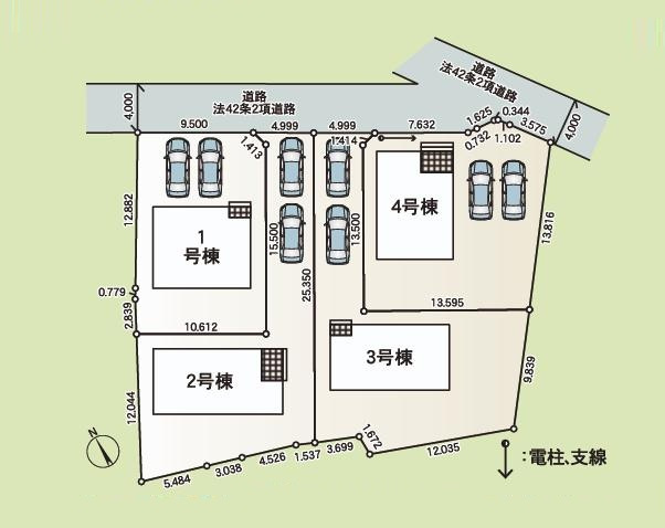 土浦市神立町第8　新築戸建　1号棟の区画図