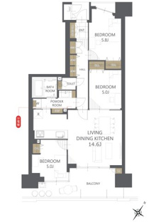 【間取り】フィレール西神南 