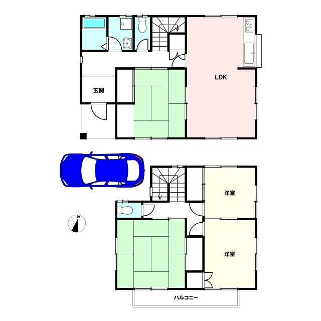 富里市新中沢中古戸建の間取り
