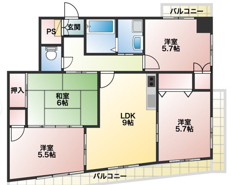 シャルム六ツ門の間取り