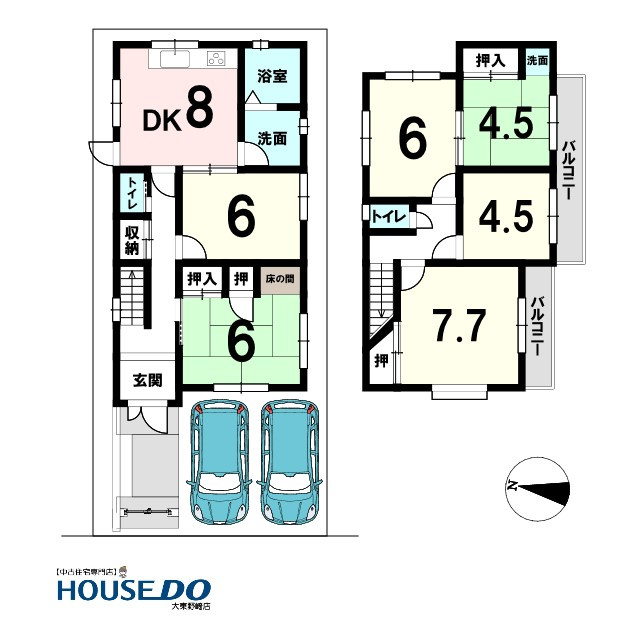 中古戸建　四條畷市緑風台（昭和60年築）の間取り|敷地・間取り図面は略図につき現況を優先致します。