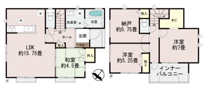 うるま市江洲（全10棟）EFGHI号棟の間取り|E号棟　3990万円