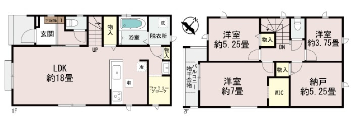うるま市江洲（全10棟）の間取り|A号棟　4290万円