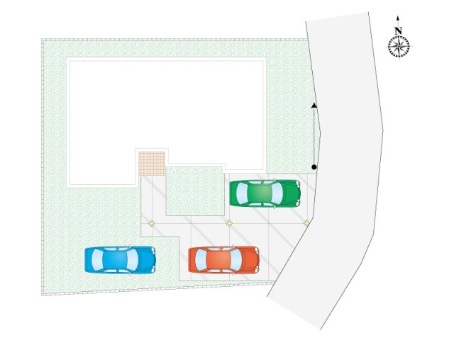【区画図・駐車場配置図】81坪以上の敷地はゆとりがあり、お車も3台以上駐車可能です！

