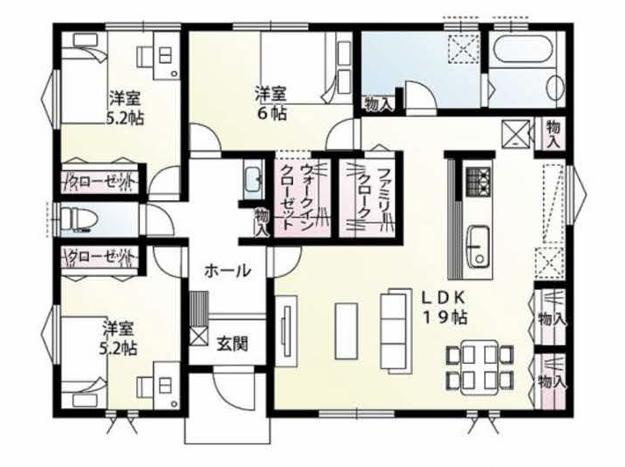 古河市女沼　新築戸建　３号棟の間取り