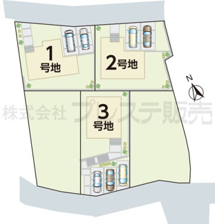 【区画図】 | 奈良市西大寺新池町の新築一戸建 全３区画 | 全体区画図