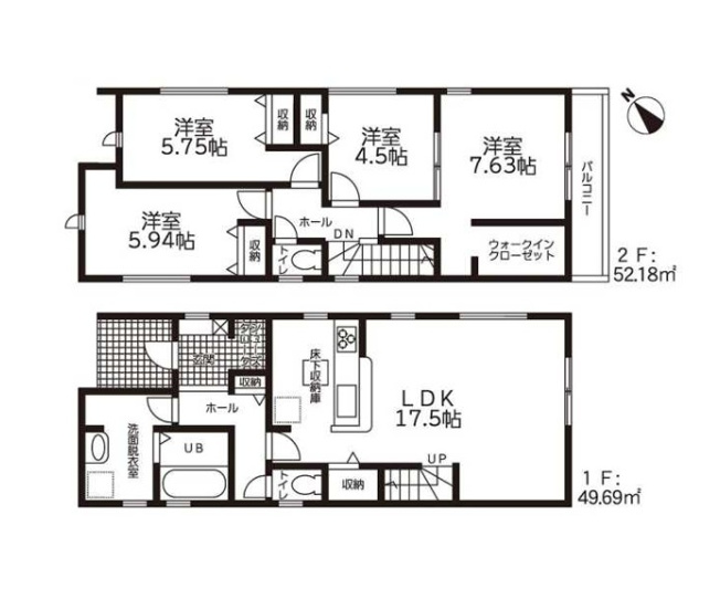 【間取り】 | 大府市横根町羽根山第3　2号棟
