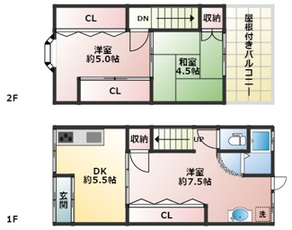 【間取り】 | 大阪市東成区中本2丁目テラス