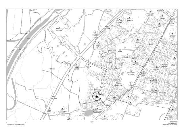 宇都宮市西川田町の地図