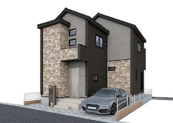 練馬区南大泉1丁目　太陽光パネル設置　こだわり省エネ邸宅の外観パース