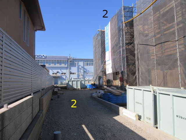 【仲介手数料無料】新築戸建　熊谷市久保島933-2（全2棟）の前面道路含む現地写真