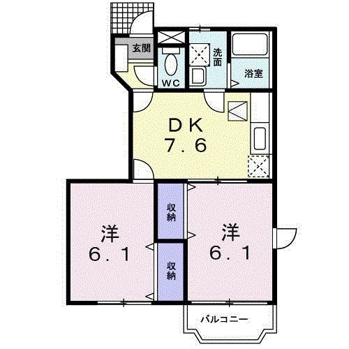 【間取り】 | ベルデュール白羽Ｃ