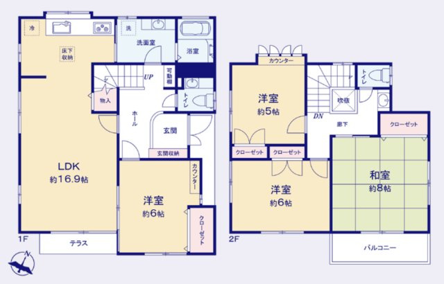 横浜市戸塚区名瀬町　中古戸建て【仲介手数料無料】の間取り