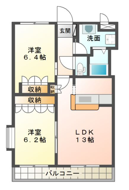 パルティール新入Ⅱの間取り