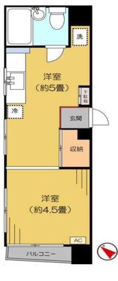 【間取り】 | フジコーポ | 南西の角部屋なので、陽当たり・通風良好です！