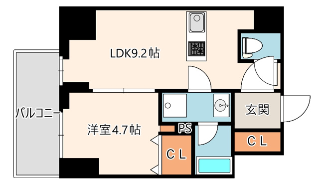 【間取り】 | ブエナビスタ難波サウス