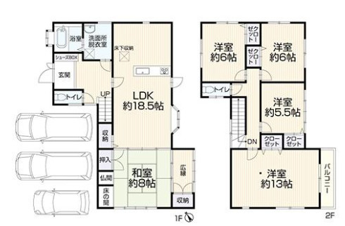 加古川市野口町良野　中古戸建の間取り|5LDKです。