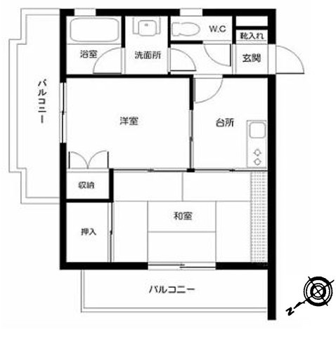 【間取り】 | 駒込オリエントコート | 北東向きの角部屋なので、陽当たり・通風良好です！