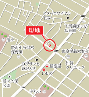 下馬３丁目貸ハウススタジオ　一棟貸し(バルコニー付き)の地図