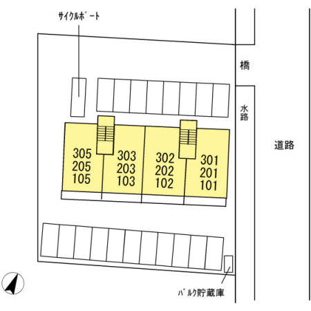 セジュールたかはしの区画図