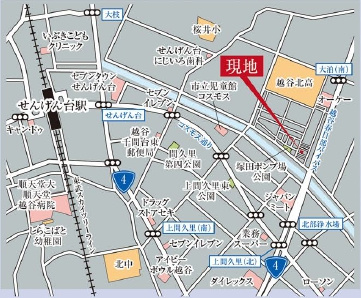 越谷市大泊新築戸建ての地図
