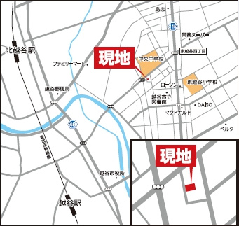 【１号棟】越谷市東越谷新築戸建ての地図