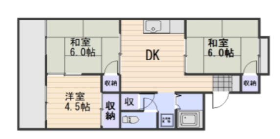グリーンハイツ福富B棟の間取り