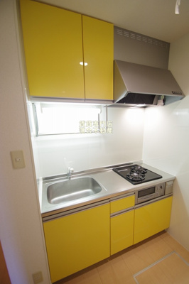 【キッチン】 | ラ・プラージュ | 2口コンロ・グリル付き