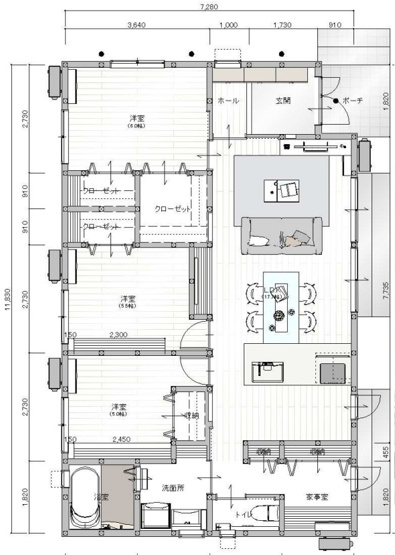 【間取り】 | 南城市佐敷手登根分譲【Ａ棟】