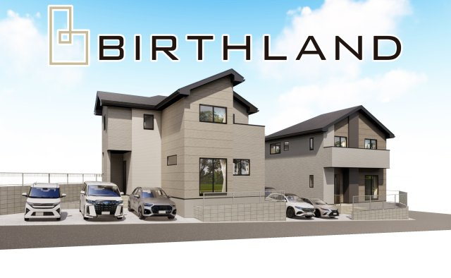 新築戸建・新築建売　郡山市富田西1期　富田小・富田中の外観パース|〈4号棟〉LDK20帖+スタディカウンター+ファミリークローク　収納豊富な間取り！