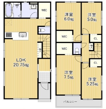 栗東市手原4丁目1号棟　新築戸建て