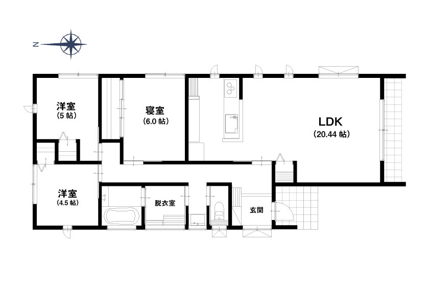 都城市上長飯町の新築一戸建の間取り
